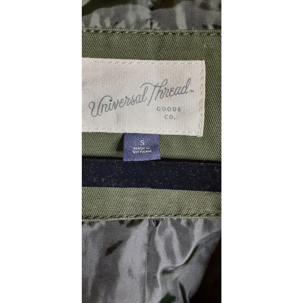 Womens Small Jacket Universal‎ Thread Olive Green Utility Coat Full Zip/Pockets - Picture 5 of 9